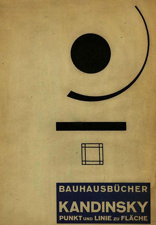 Grafisch gestaltetes Titelbild von Bauhausbuch 9. Es zeigt ein Punkt, mehrere Linien und eine unterteilte Fläche